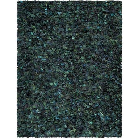 SAFAVIEH 5 x 8 ft. Medium Rectangle Green and Multicolor Shag and Flokati Rug SG951A-5